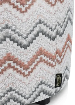 BeautiQ - Lush poef - rond 42 cm in de kleur Koper - COCOmaison