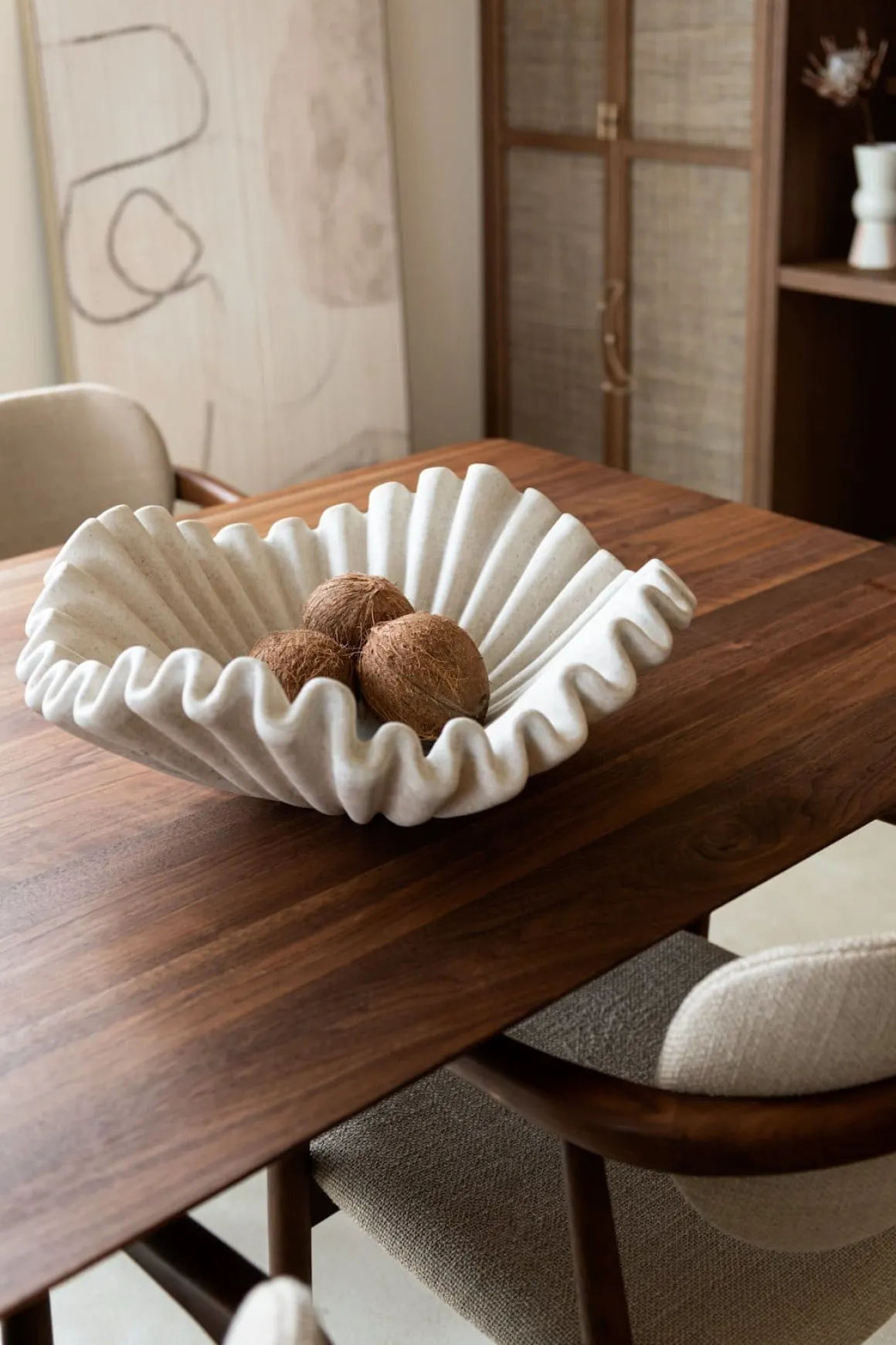 Bella schaal D51cm in de kleur Crème - COCOmaison