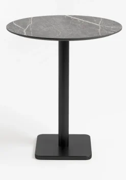 Brest bartafel marble light grey (D80cm) in kleur Zwart