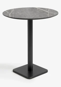 Brest bartafel marble light grey (D80cm) in kleur Zwart