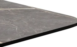 Brest bistrotafel marble light grey (75x75cm) kleur Zwart