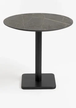 Brest bistrotafel marble onyx (D80cm) kleur Zwart - COCOmaison