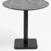 Brest bistrotafel marble light grey (D80cm) kleur Zwart