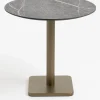 Brest bistrotafel marble light grey (D80cm) kleur Goud