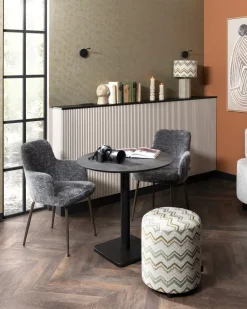 Brest bistrotafel stone (D80cm) in kleur Zwart van COCOmaison