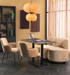 Brest bistrotafel stone rust (120x75cm) kleur Zwart