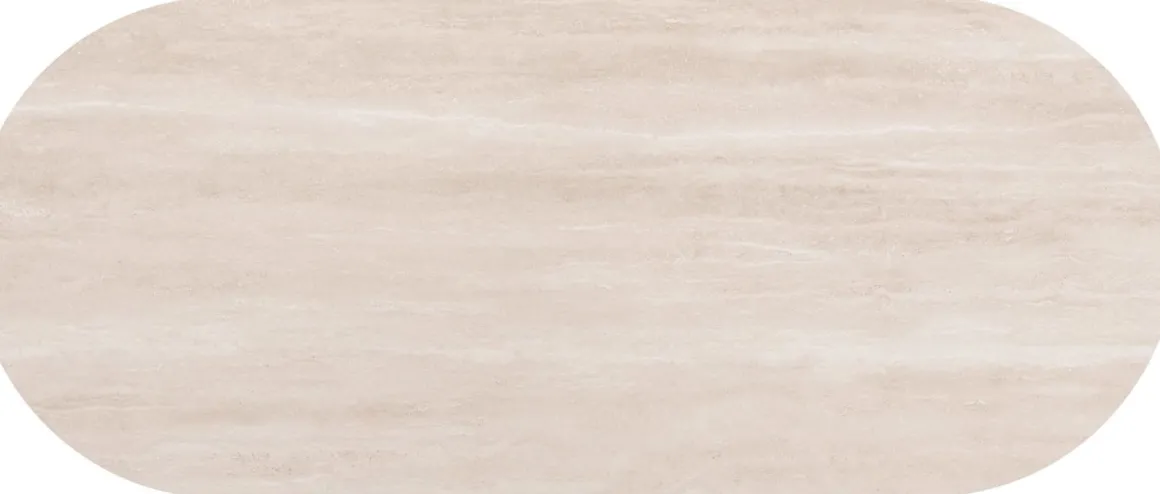 Brianto, eetkamertafel 240 x 100 cm - keramiek blad Travertin - Steel Brown