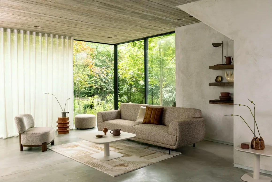 Brianto, salontafel 90 x 90 cm - keramiek blad Travertin