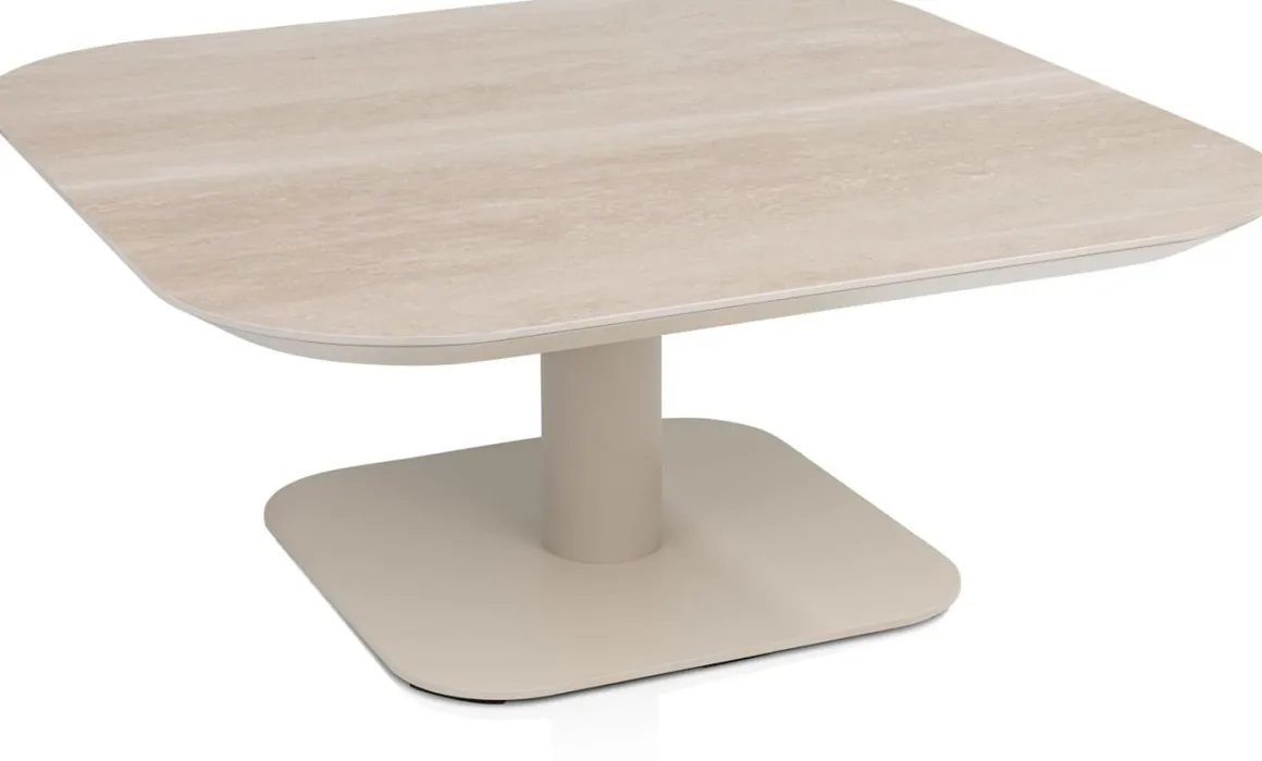 Brianto, salontafel 90 x 90 cm - keramiek blad Travertin