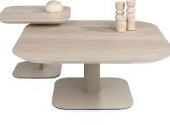 Brianto, salontafel 50 x 50 cm - keramiek blad Travertin