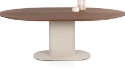 Brianza, eetkamertafel 210 x 100 cm - walnoot fineer - Creme