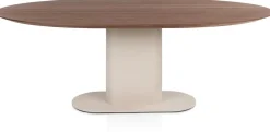 Brianza, eetkamertafel 210 x 100 cm - walnoot fineer - Creme