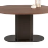 Brianza, eetkamertafel 150 x 120 cm - walnoot fineer - Steel Brown