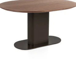 Brianza, eetkamertafel 150 x 120 cm - walnoot fineer - Steel Brown