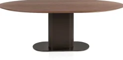 Brianza, eetkamertafel 210 x 100 cm - walnoot fineer - Steel Brown