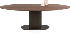 Brianza, eetkamertafel 240 x 100 cm - walnoot fineer - Steel Brown