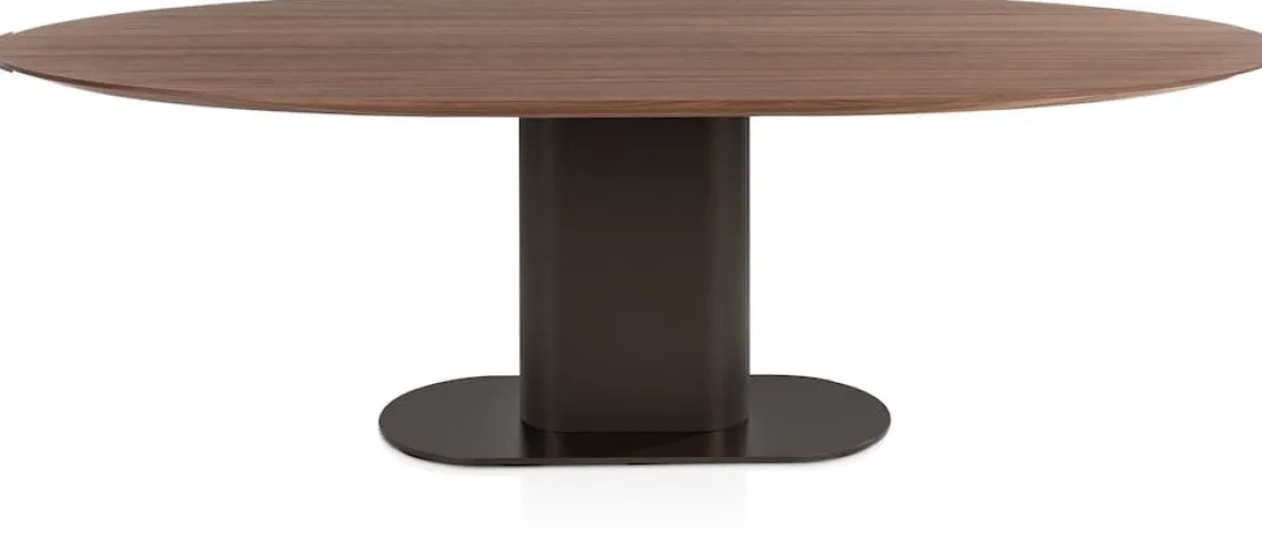 Brianza, eetkamertafel 240 x 100 cm - walnoot fineer - Steel Brown