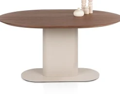 Brianza, eetkamertafel 150 x 120 cm - walnoot fineer - Creme