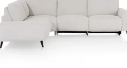 Carini, hoekbank 2,5 zits arm rechts electrisch + ottomane links - Vada Ivory