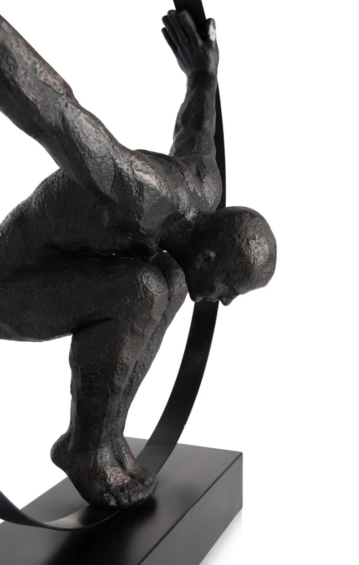 Circle Man beeld H58cm in de kleur Zwart - COCOmaison