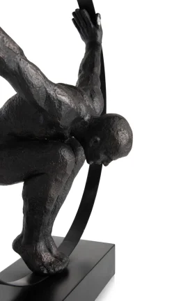 Circle Man beeld H58cm in de kleur Zwart - COCOmaison