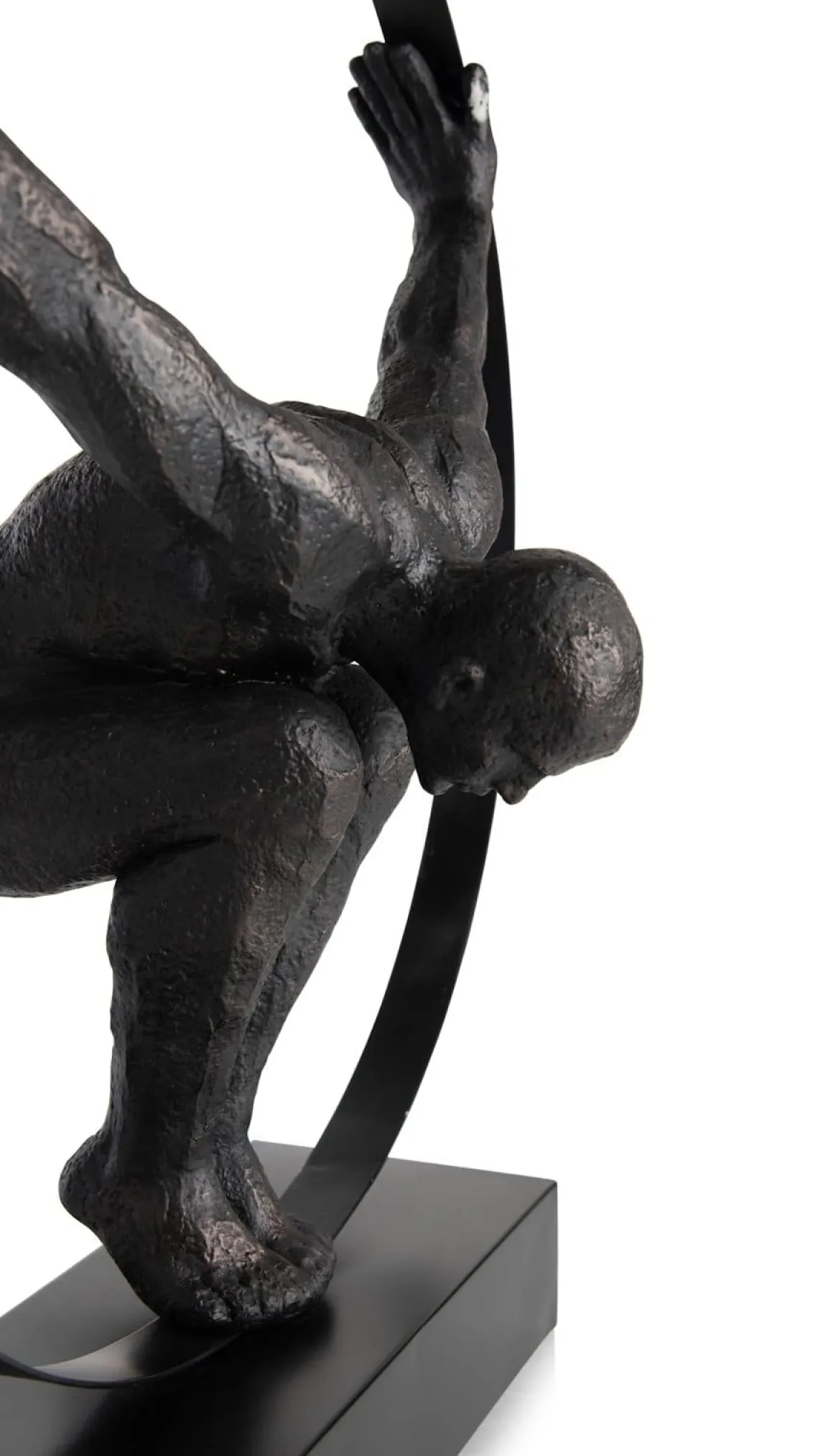 Circle Man beeld H58cm in de kleur Zwart - COCOmaison