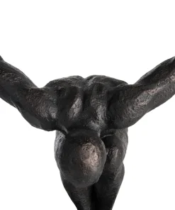 Circle Man beeld H58cm in de kleur Zwart - COCOmaison