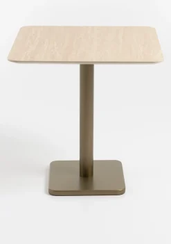 COCOmaison, Brest bistrotafel Travertine 75x75cm - Goud