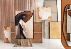 COCOmaison, Holly schilderij 90x140cm - Bruin