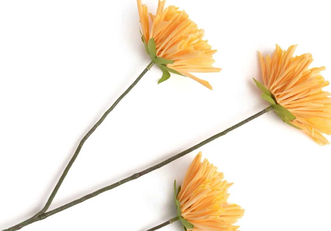 Dahlia Spider Spray kunstbloem (H75cm) in de kleur Oranje