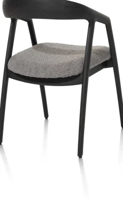 DANTE armstoel - eik antraciet in stof Brioni