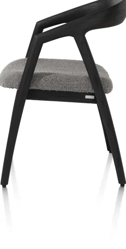 DANTE armstoel - eik antraciet in stof Brioni