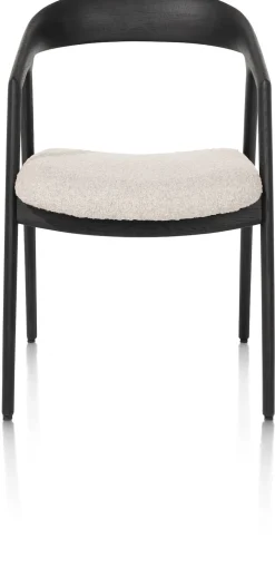 DANTE armstoel - eik antraciet met gestoffeerde zit in stof Brioni