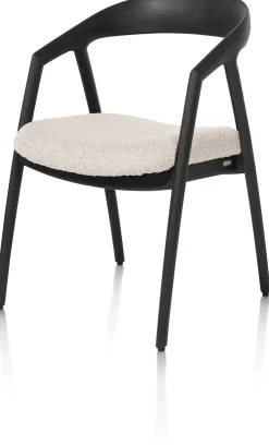 DANTE armstoel - eik antraciet met gestoffeerde zit in stof Brioni