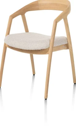 DANTE armstoel - eik naturel met gestoffeerde zit in stof Brioni