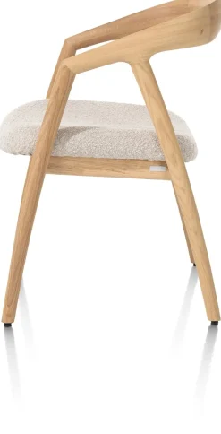 DANTE armstoel - eik naturel met gestoffeerde zit in stof Brioni