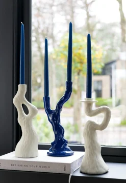 Debra abstracte kandelaar creme wit H30cm - COCOmaison