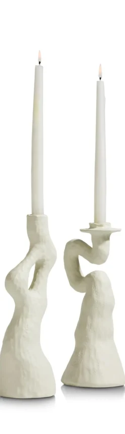 Debra abstracte kandelaar creme wit H30cm - COCOmaison