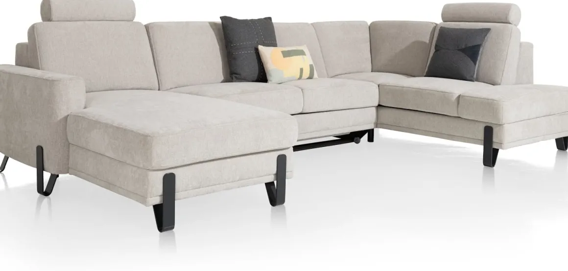 Denver, Longchair links - 2,5 zits - ottomane rechts