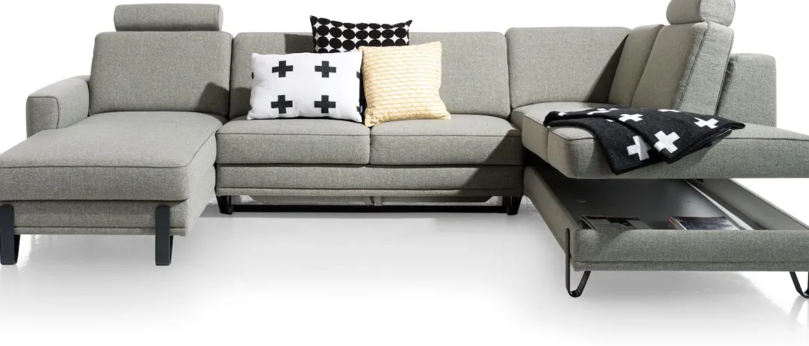 Denver, Longchair links - 2,5 zits - ottomane rechts