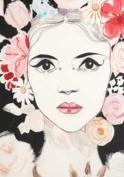 Dior Flower schilderij in de kleur Multi Color - COCOmaison