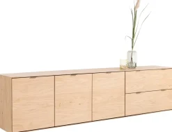 Elements 3-deurs eikenfineer dressoir met lades 240cm