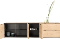 Elements 3-deurs eikenfineer dressoir met lades 240cm
