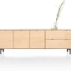 Elements, dressoir 240 cm - 3-deuren + 2-laden incl. metalen poten - natural