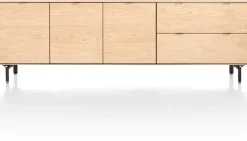 Elements, dressoir 240 cm - 3-deuren + 2-laden incl. metalen poten - natural