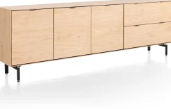Elements, dressoir 240 cm - 3-deuren + 2-laden incl. metalen poten - natural
