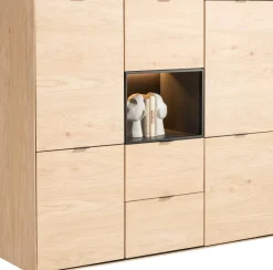 Elements eikenfineer dressette met niche + LED 150cm