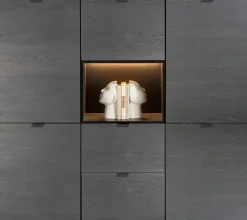 Elements eikenfineer dressette met niche + LED 150cm