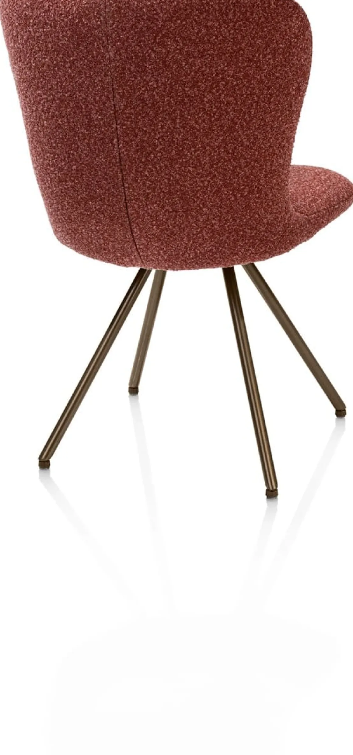 Ethan, eetkamerstoel - draaibaar steelbrown - 4-poot - stof Cloudy - koper