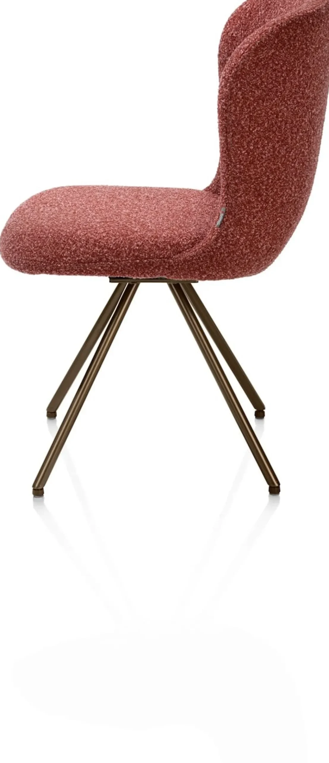 Ethan, eetkamerstoel - draaibaar steelbrown - 4-poot - stof Cloudy - koper